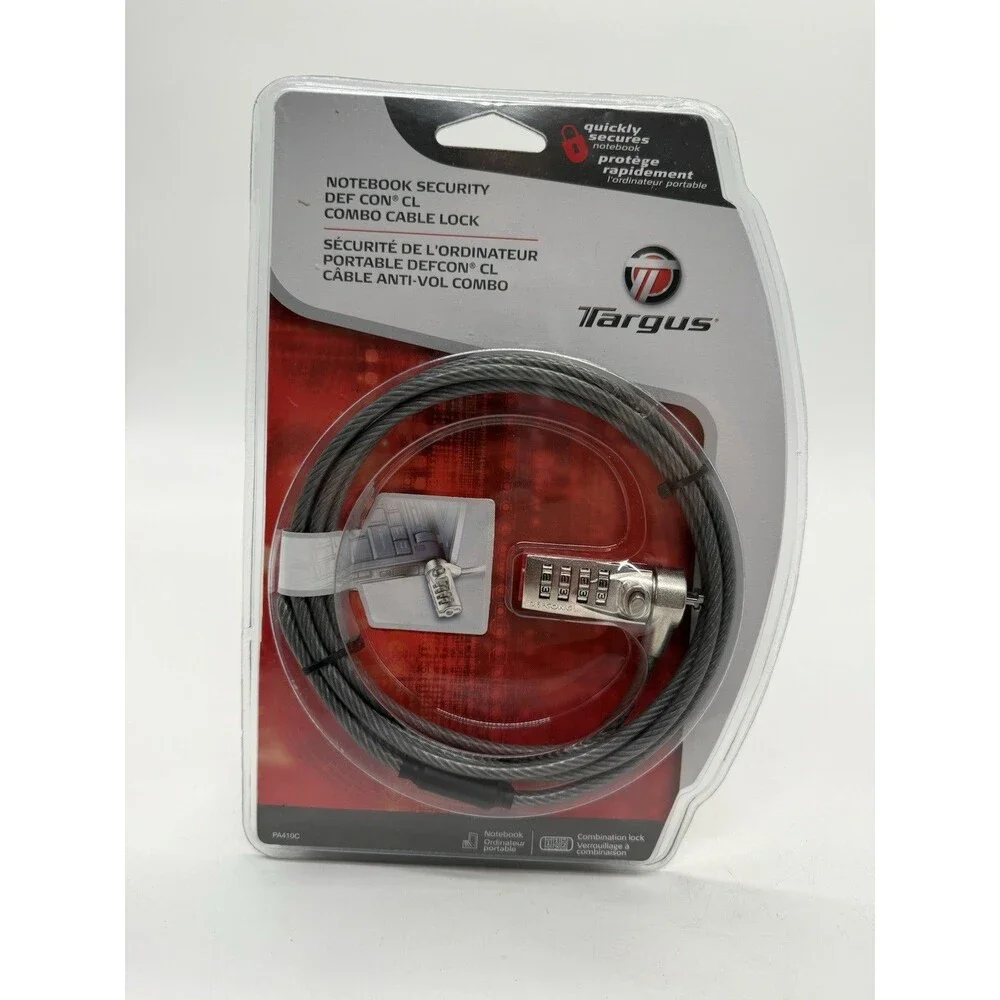 Targus Defcon CL Combo Cable Lock Notebook Security T-Lock PA410C